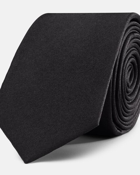 Silk Satin Tie, Black, hi-res